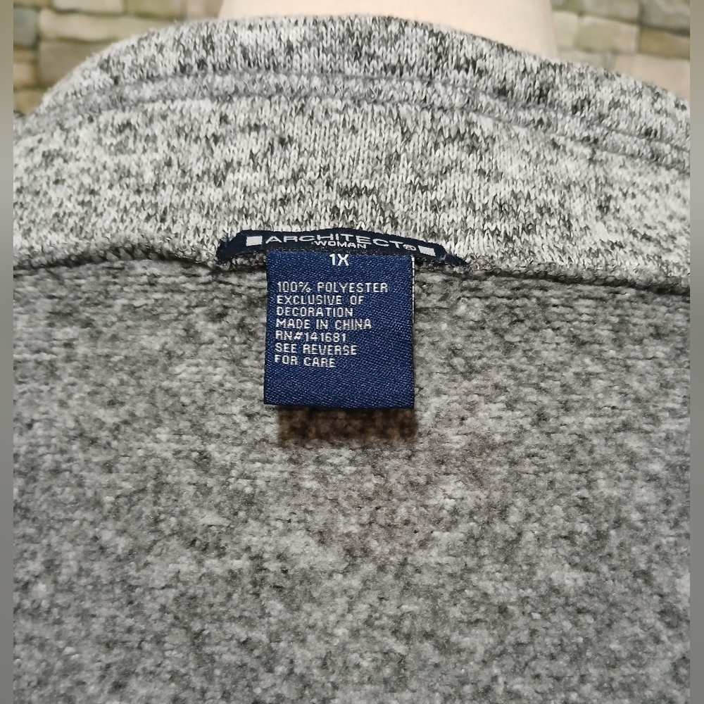 ARCHITECT Gray Fleece Ski & Snow Jacket 1X Outdoor Cozy - Picture 6 of 6